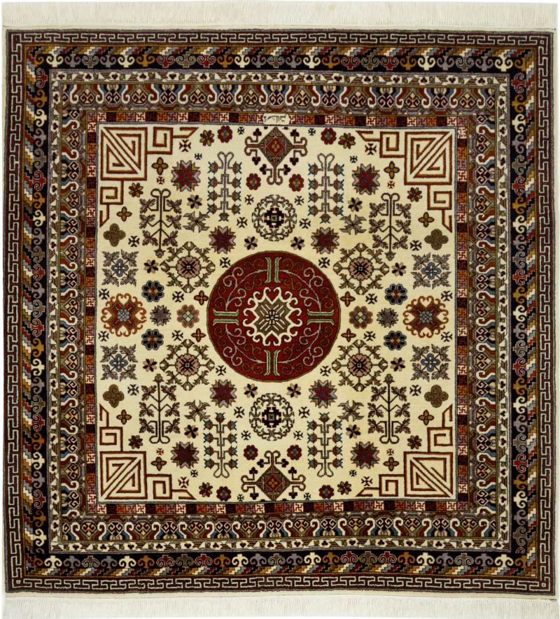 Persisk tæppe Hamadan Shahrbaft 201x201 201x201, Persisk tæppe Knyttet i hånden