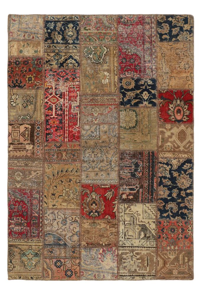 Perzisch tapijt Patchwork 209x147 209x147, Perzisch tapijt Handgeknoopte