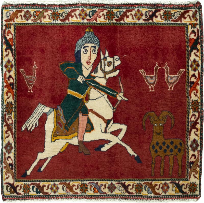 Tapis persan Shiraz 59x65 59x65, Tapis persan Noué à la main