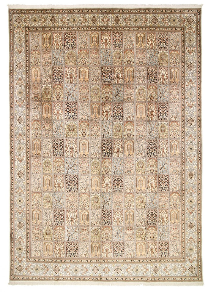 Tapis indien Cachemire Pure Soie 420x300 420x300, Tapis persan Noué à la main