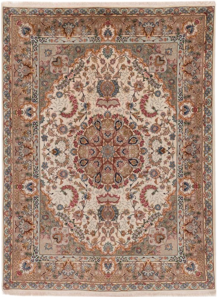 Tapete persa Tabriz 60Raj Fio de Seda 200x150 200x150, Tapete persa Atado à mão