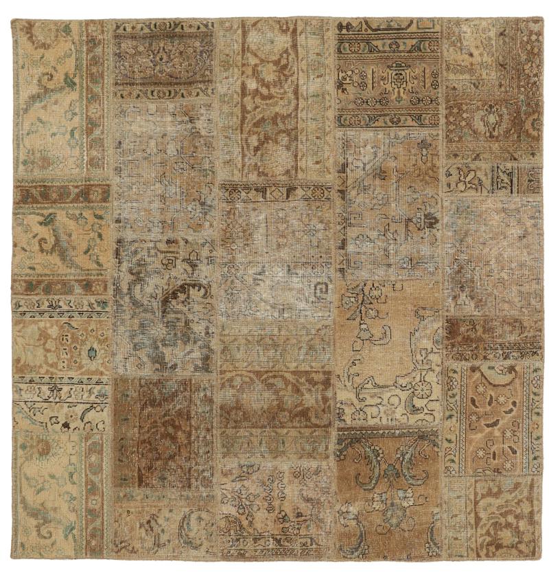 Perzisch tapijt Patchwork 199x200 199x200, Perzisch tapijt Handgeknoopte