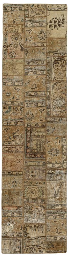 Persian Rug Patchwork 10'1"x2'7" 10'1"x2'7", Persian Rug Knotted by hand