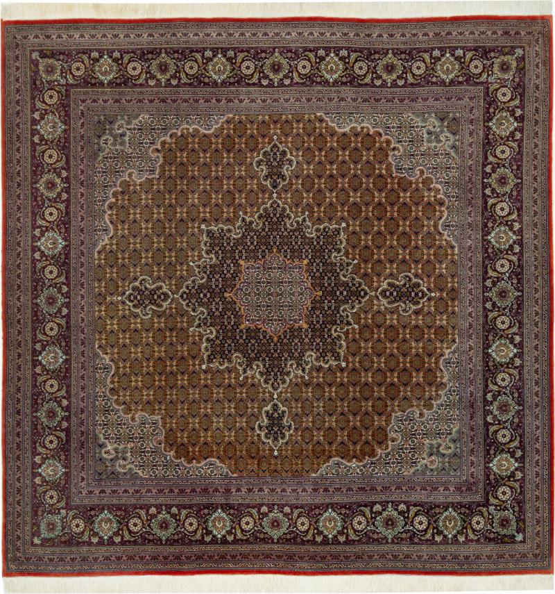 Tapete persa Tabriz Mahi 50Raj 202x201 202x201, Tapete persa Atado à mão