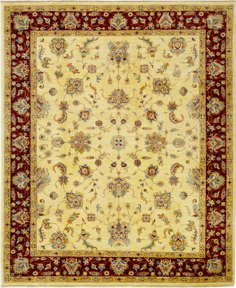 Afghan rug Ziegler Farahan 8'0"x6'7" 8'0"x6'7", Persian Rug Knotted by hand