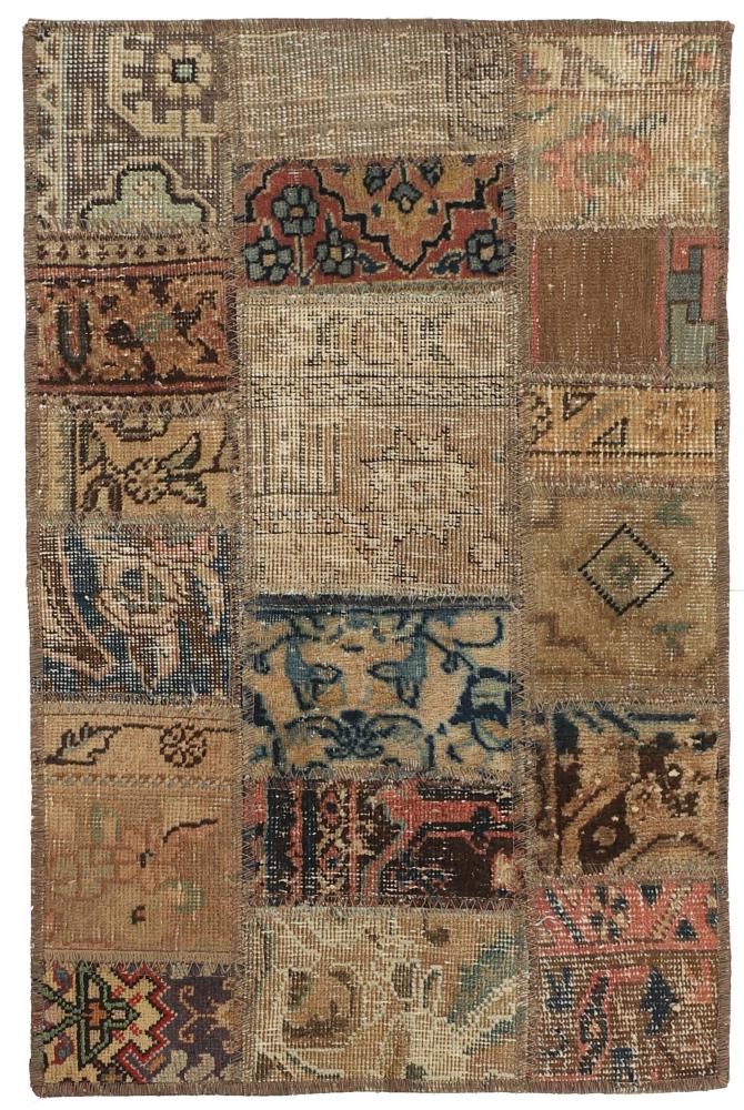 Persian Rug Patchwork 92x60 92x60, Persian Rug Knotted by hand