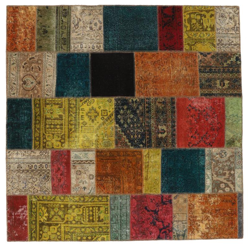 Perzisch tapijt Patchwork 201x206 201x206, Perzisch tapijt Handgeknoopte