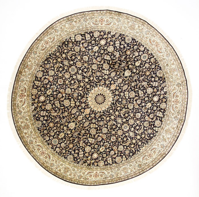 Tapis indien Cachemire Pure Soie 306x300 306x300, Tapis persan Noué à la main