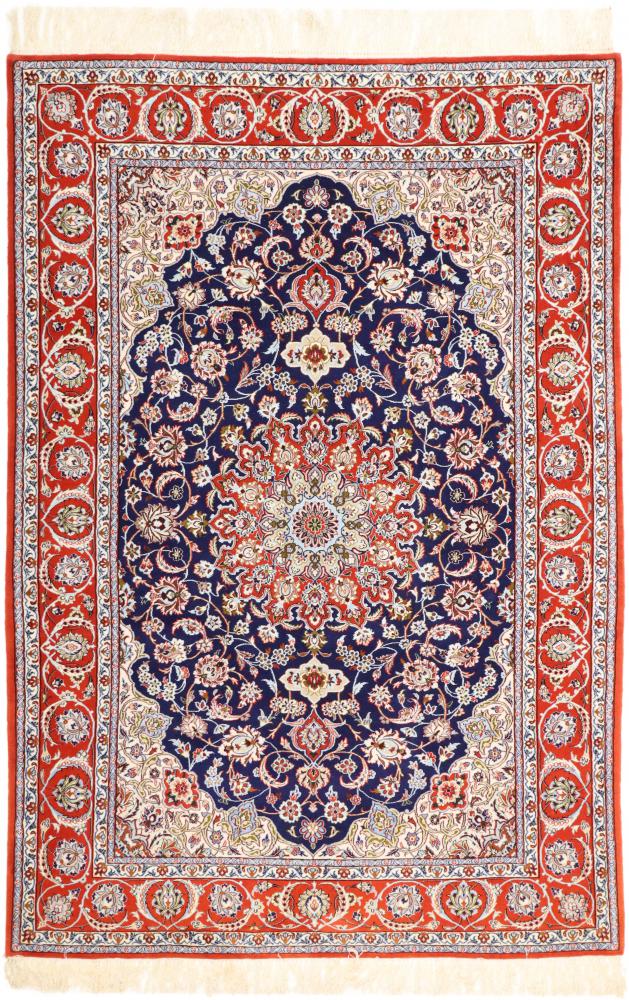 Tapete persa Isfahan Fio de Seda 229x158 229x158, Tapete persa Atado à mão