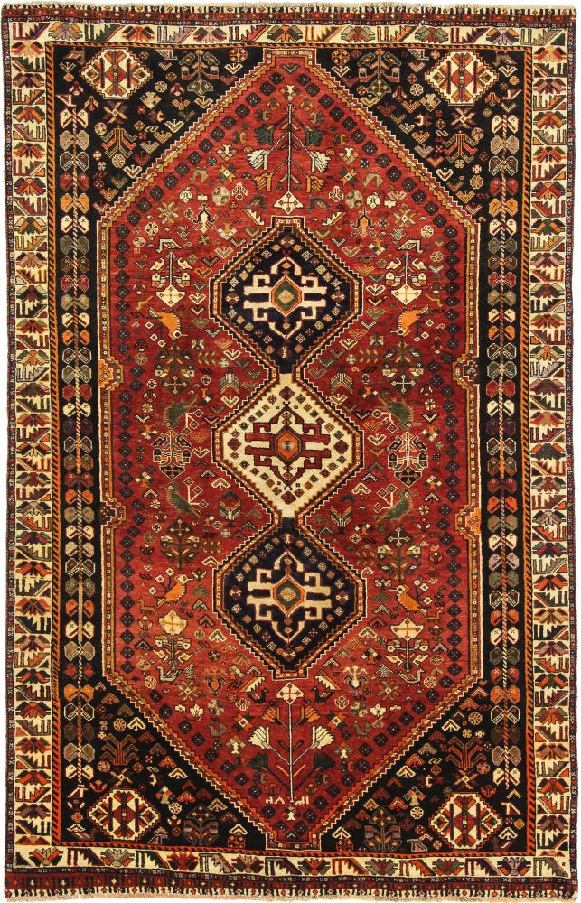 Persisk tæppe Ghashghai 245x157 245x157, Persisk tæppe Knyttet i hånden