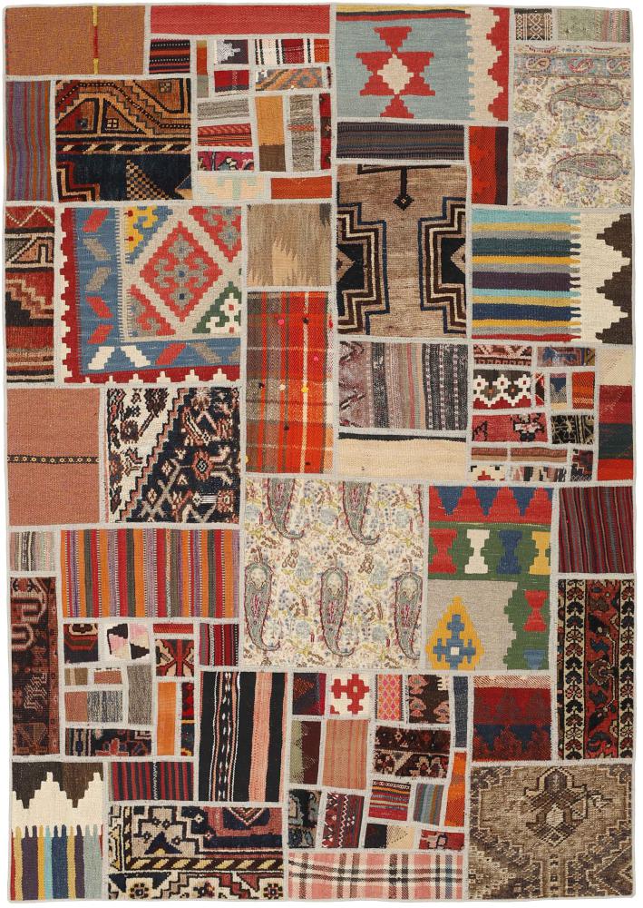 Tapete persa Kilim Patchwork 201x141 201x141, Tapete persa Tecido à mão