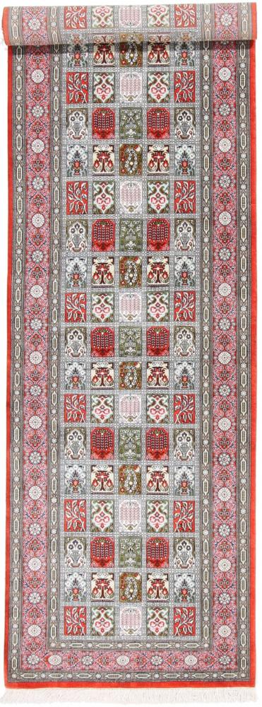 Persian Rug Qum Silk 9'11"x2'6" 9'11"x2'6", Persian Rug Knotted by hand