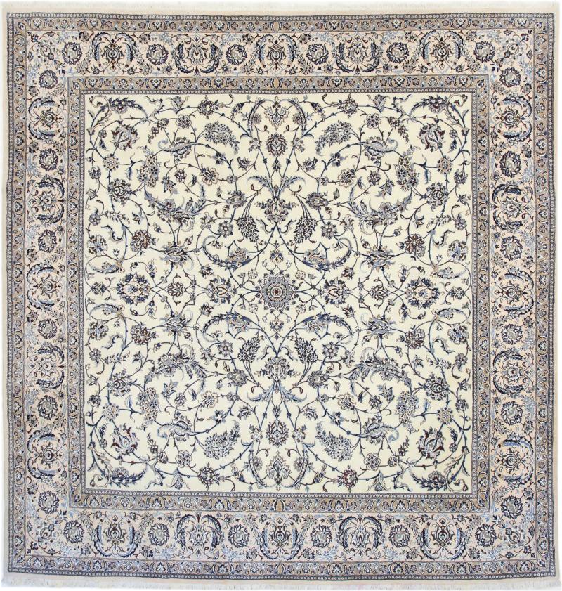 Tapis persan Naïn 306x296 306x296, Tapis persan Noué à la main