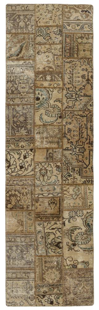 Persisk tæppe Patchwork 257x74 257x74, Persisk tæppe Knyttet i hånden