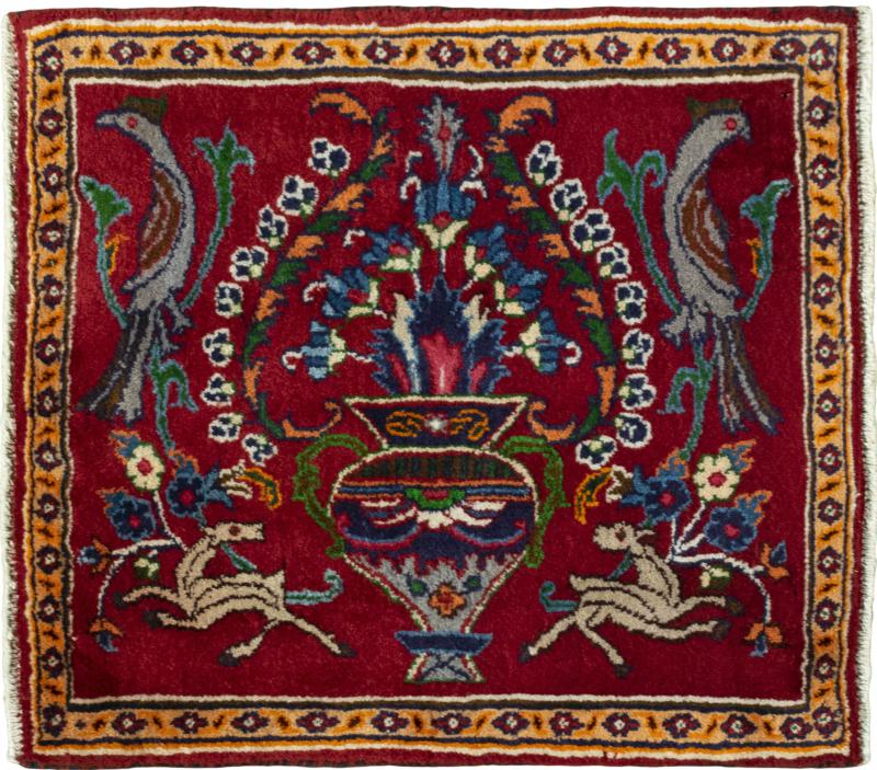 Persian Rug Mashhad 63x58 63x58, Persian Rug Knotted by hand