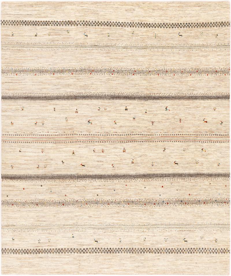 Tapis persan Persan Gabbeh Loribaft Tabiilbaft 244x204 244x204, Tapis persan Noué à la main