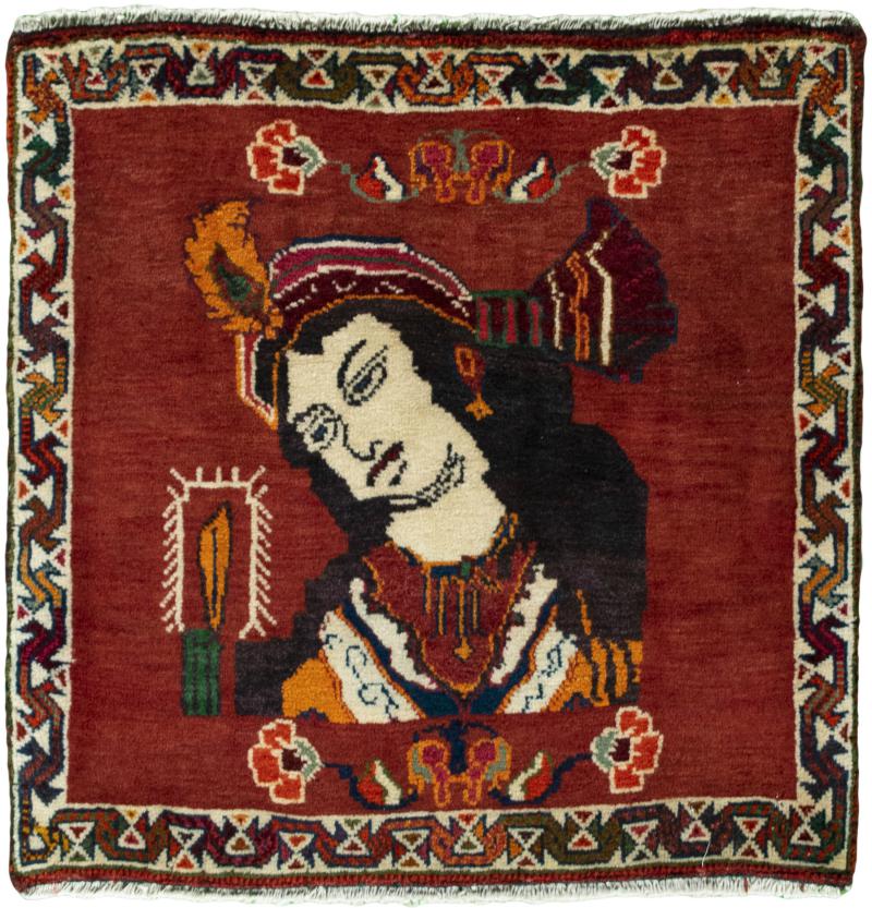 Tapis persan Shiraz 62x60 62x60, Tapis persan Noué à la main