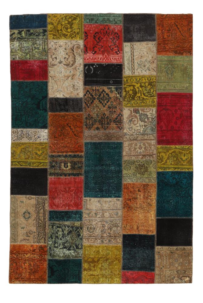Persisk matta Patchwork 307x209 307x209, Persisk matta Knuten för hand