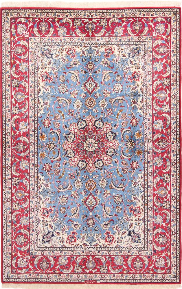 Tappeto persiano Isfahan Ordito in Seta 247x157 247x157, Tappeto persiano Annodato a mano