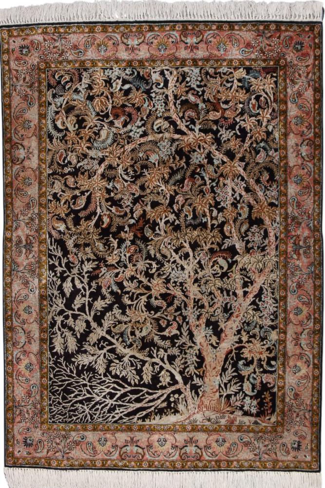 Perzisch tapijt Qum Zijde 153x111 153x111, Perzisch tapijt Handgeknoopte