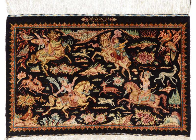 Persialainen matto Ghom Silkki 60x91 60x91, Persialainen matto Solmittu käsin
