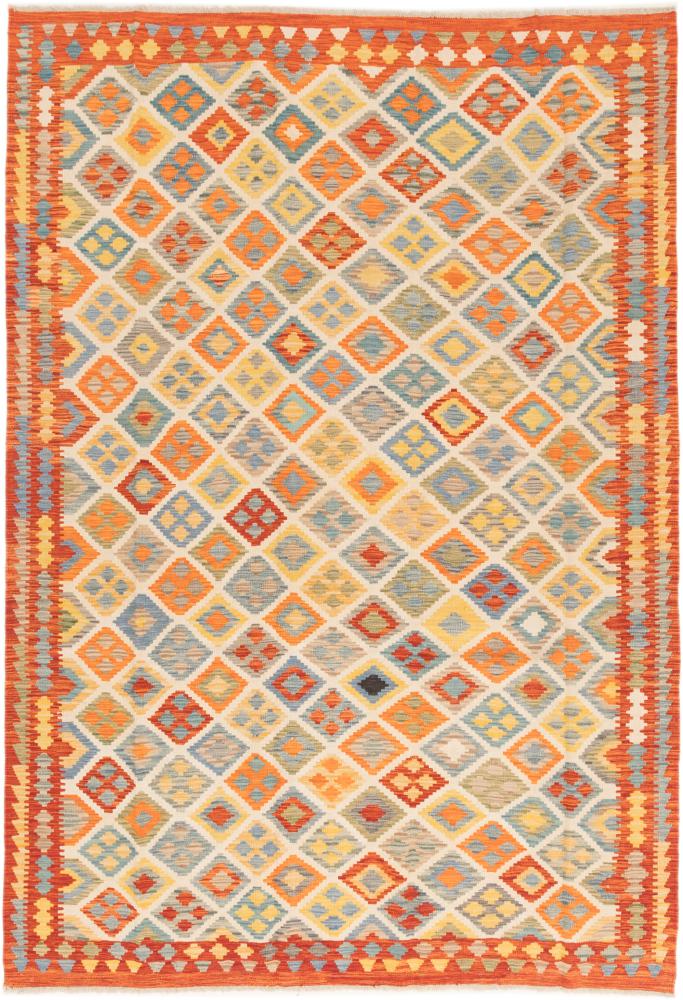 Afghan rug Kilim Afghan 9'7"x6'9" 9'7"x6'9", Persian Rug Woven by hand