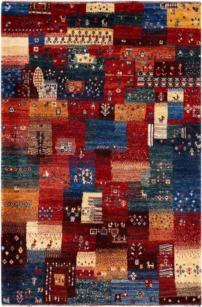 Tapis persan Persan Gabbeh Loribaft Atelier 132x87 132x87, Tapis persan Noué à la main