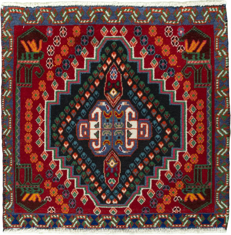 Tapis persan Shiraz 59x61 59x61, Tapis persan Noué à la main