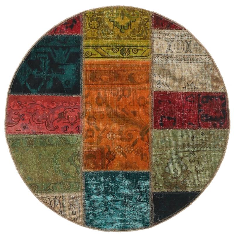  ペルシャ絨毯 パッチワーク 99x101 99x101,  ペルシャ絨毯 手織り