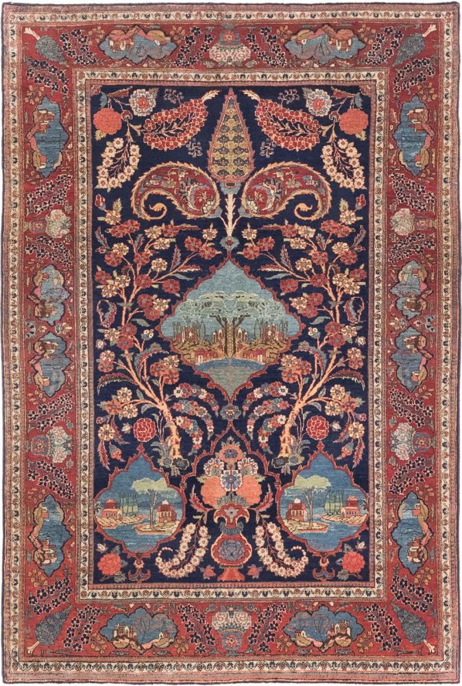 Persialainen matto Keshan Antiikki 201x137 201x137, Persialainen matto Solmittu käsin