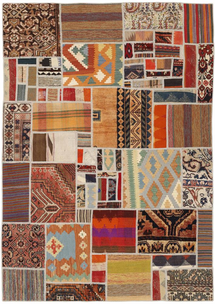 Tapete persa Kilim Patchwork 199x139 199x139, Tapete persa Tecido à mão