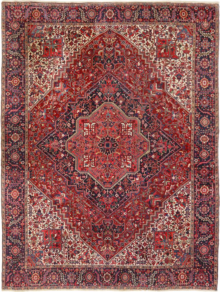 Persisk tæppe Heriz Antikke 466x335 466x335, Persisk tæppe Knyttet i hånden