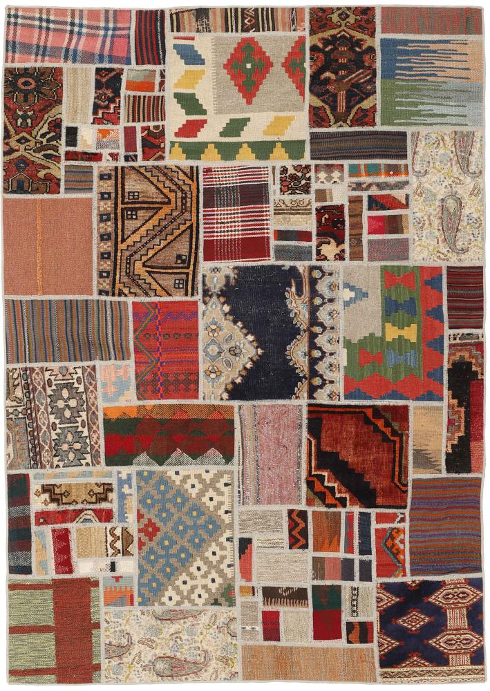 Tapete persa Kilim Patchwork 199x139 199x139, Tapete persa Tecido à mão