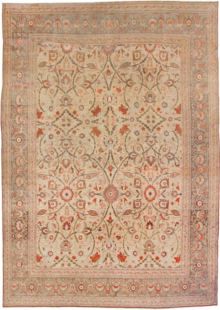Persian Rug Tabriz Haj Jalili Antique 16'6"x11'10" 16'6"x11'10", Persian Rug Knotted by hand