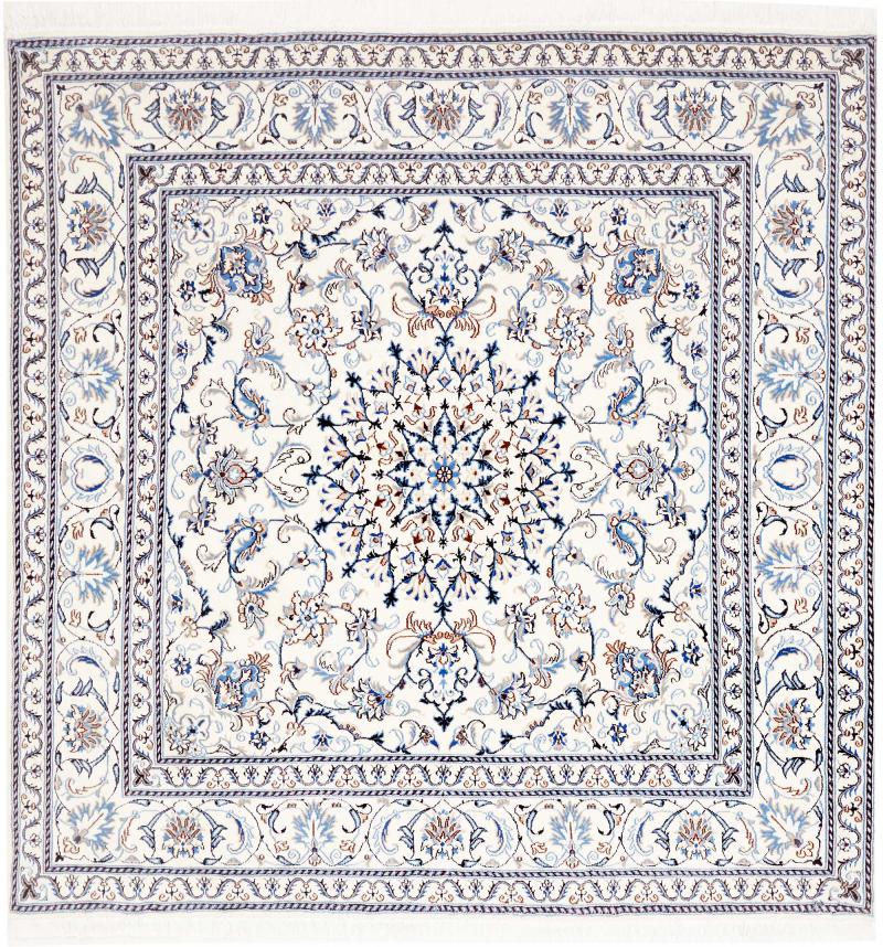 Alfombra persa Nain 207x201 207x201, Alfombra persa Anudado a mano