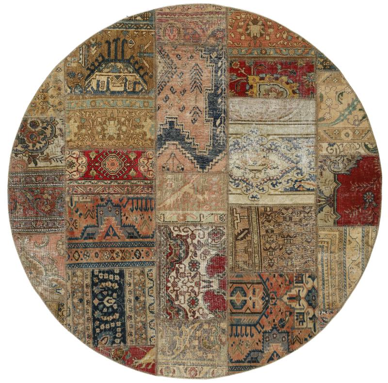 Perzisch tapijt Patchwork 199x199 199x199, Perzisch tapijt Handgeknoopte