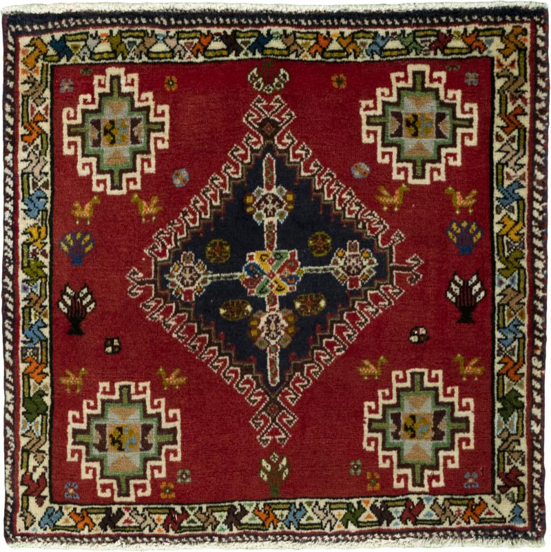 Persialainen matto Shiraz 62x65 62x65, Persialainen matto Solmittu käsin
