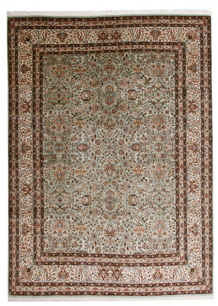 Tappeto indiano Cachemire Puri di Seta 341x248 341x248, Tappeto persiano Annodato a mano