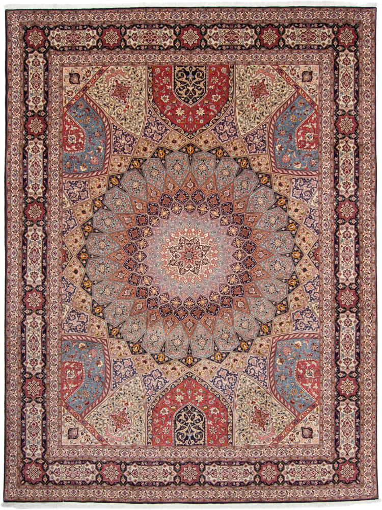 Tapete persa Tabriz 50Raj 13'1"x9'11" 13'1"x9'11", Tapete persa Atado à mão