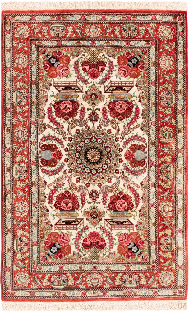 Tapis persan Ghom Soie 122x79 122x79, Tapis persan Noué à la main