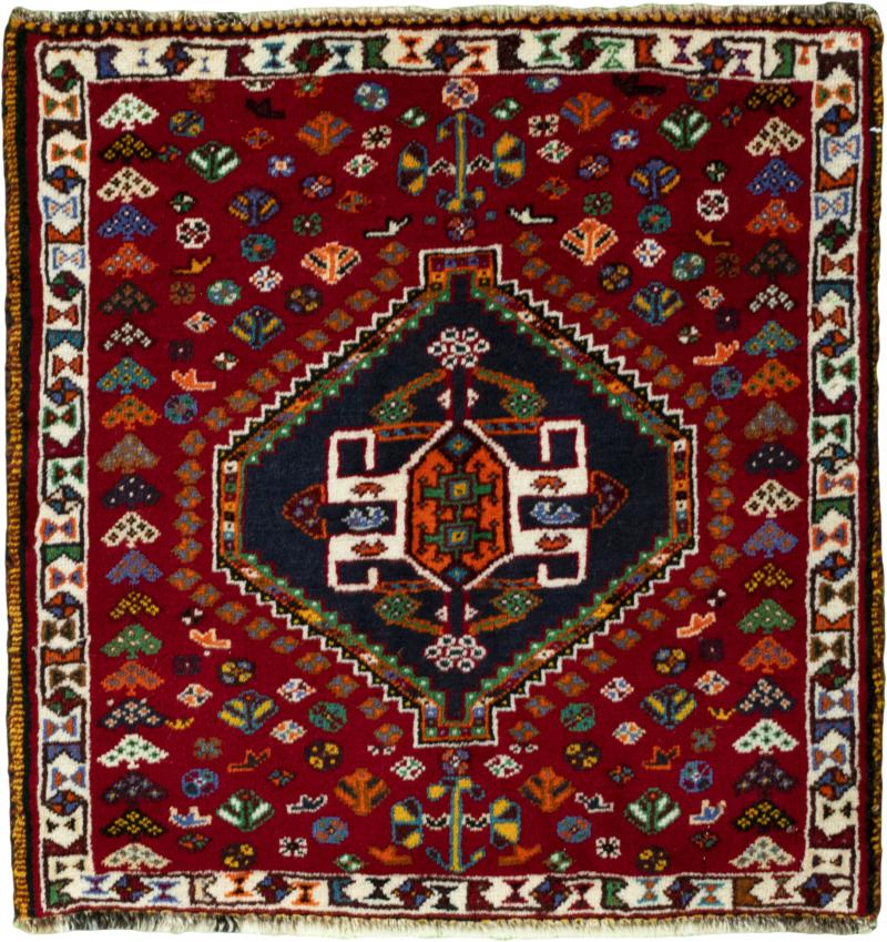 Tapis persan Shiraz 66x64 66x64, Tapis persan Noué à la main