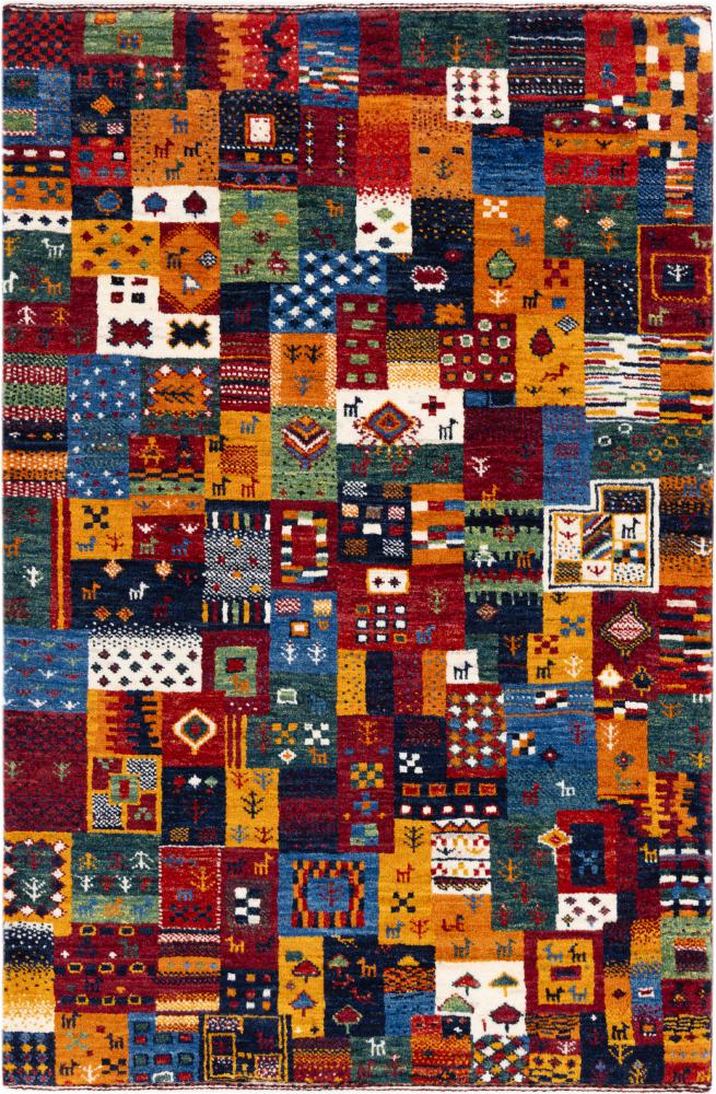 Tapis persan Persan Gabbeh Loribaft Atelier 120x81 120x81, Tapis persan Noué à la main