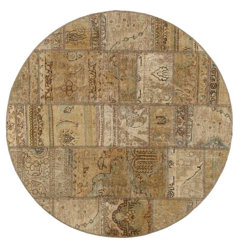 Tapis persan Patchwork 151x149 151x149, Tapis persan Noué à la main