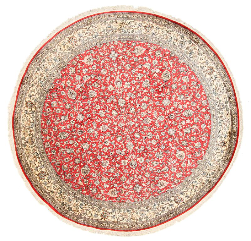Tappeto indiano Cachemire di Seta 240x233 240x233, Tappeto persiano Annodato a mano