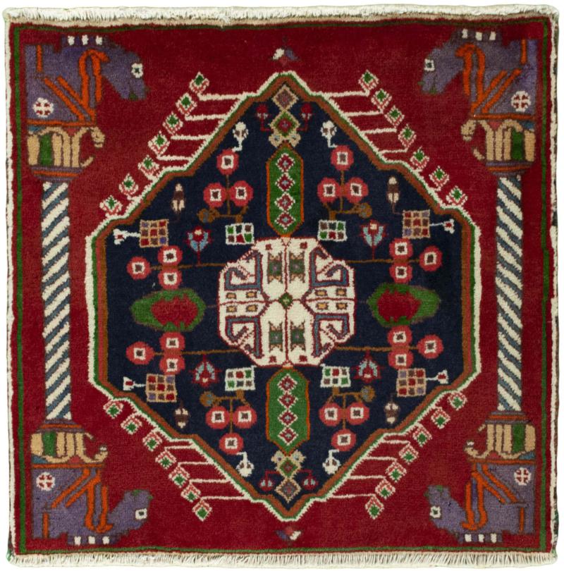 Tapis persan Shiraz 58x59 58x59, Tapis persan Noué à la main