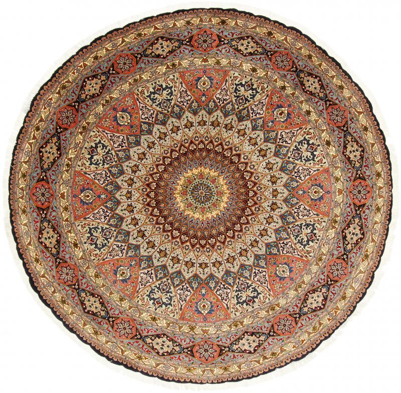 Tapete persa Tabriz 50Raj 249x251 249x251, Tapete persa Atado à mão