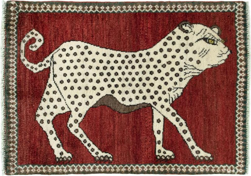 Tapis persan Persan Gabbeh Ghashghai 102x73 102x73, Tapis persan Noué à la main