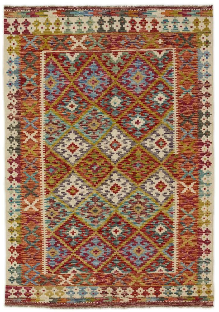 Tapete afegão Kilim Afegão 208x146 208x146, Tapete persa Tecido à mão