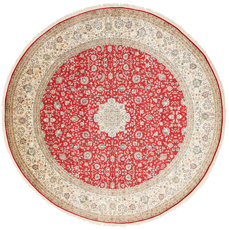 Tapis indien Cachemire Soie 305x302 305x302, Tapis persan Noué à la main