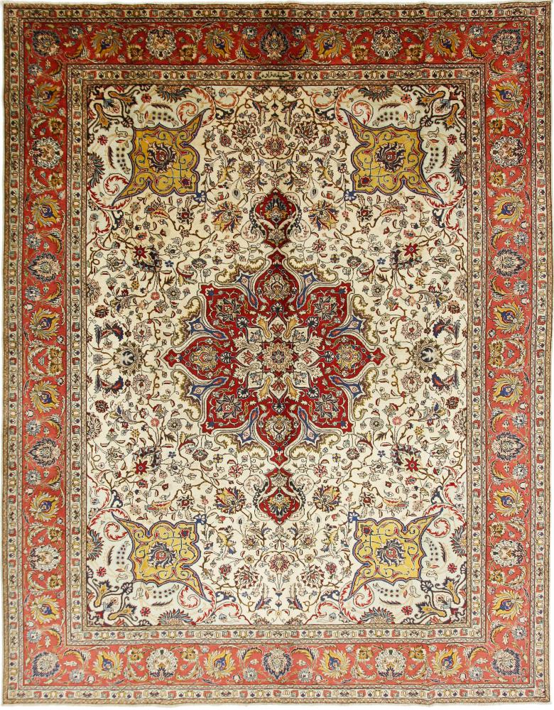 Tapete persa Tabriz 381x302 381x302, Tapete persa Atado à mão